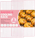 2 PCS Cooling Racks for Cooking and Baking, 16x10 Inches Stainless Steel Cooling Rack, Sheet Pan with Wire Rack for Baking Sheet, Bacon Rack Oven Safe Fits Jelly Roll Sheet Pan