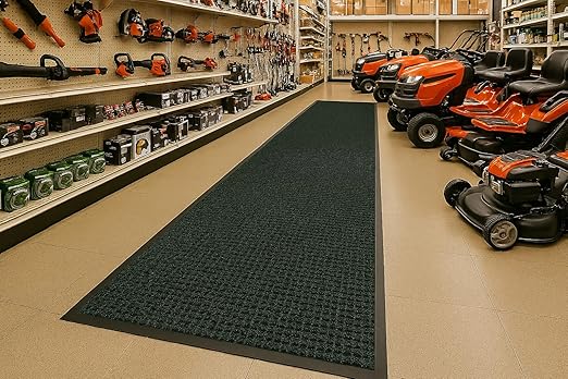 Guardian WaterGuard Indoor/Outdoor Wiper Scraper Floor Mat, Rubber/Nylon, 3'x12', Green