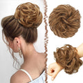 FESHFEN Messy Bun Hair Pieces - Large Wavy Curly Elastic Hair Bun Scrunchies Ponytail Extensions Synthetic Chignon Hairpieces for Women, Strawberry Blonde 1.94oz