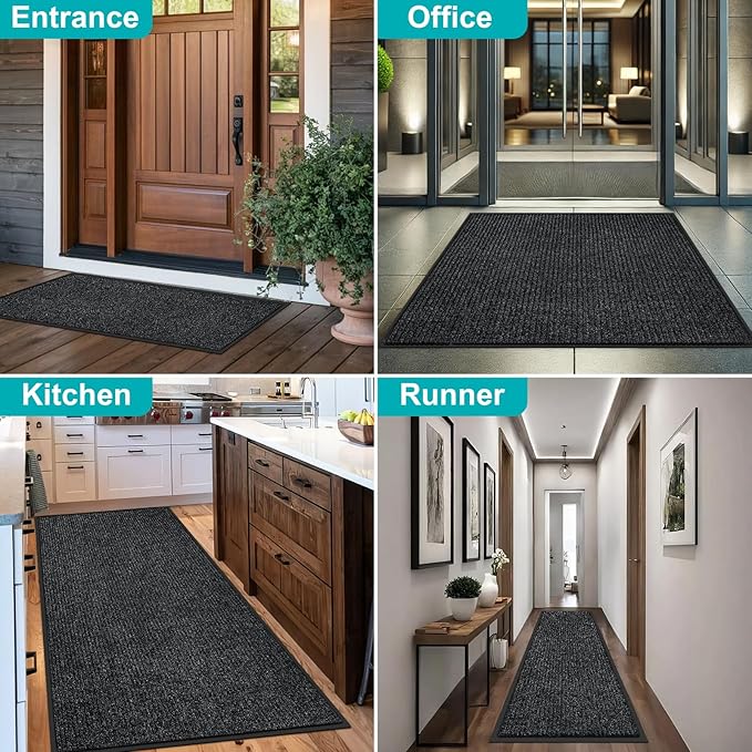 Azadx 3'x6' Front Door Mat Heavy Duty Indoor Outdoor Door Mat Non-Slip Backing Doormat for Entryway Stain and Fade Resistant Commercial Floor Mats Entry Mat Low Profile Welcome Door Mats