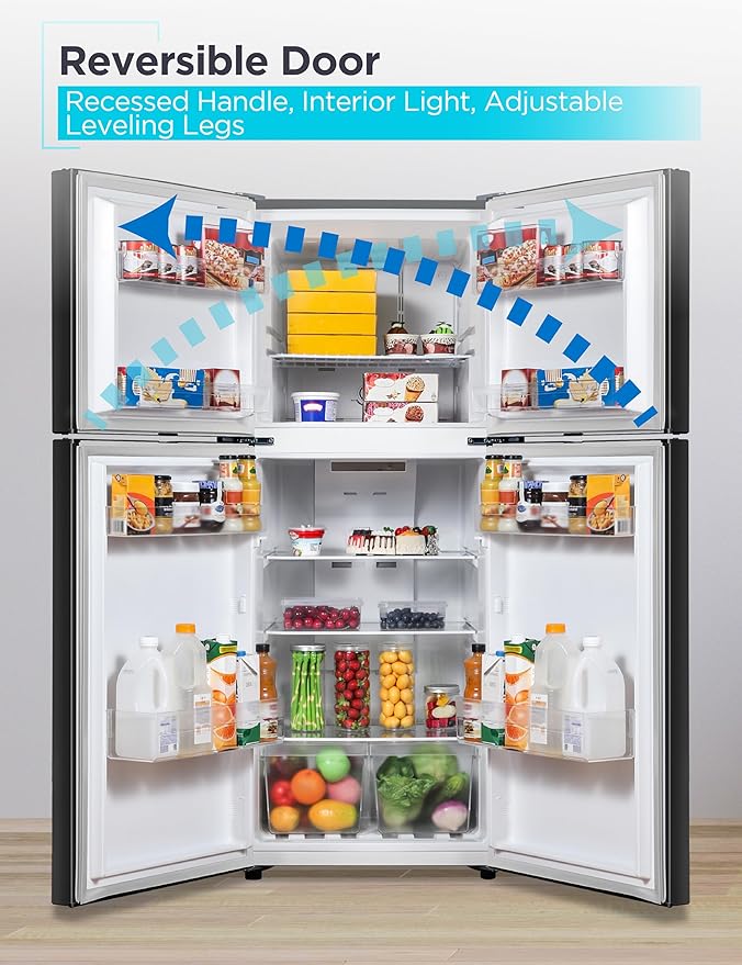 BLACK+DECKER 10 Cu. Ft. Top Mount Refrigerator with Freezer, 2 Door Refrigerator with Top Freezer and Adjustable Temperature Control, ENERGY STAR,BR1000HB, Black