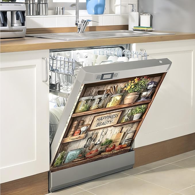 Dishwasher Magnet Sticker Cover Panel Decal Refrigerator Magnetic Sticker Decorative for Kitchen Decoration,Fridge Door Cover, Appliances Stickers 23"x26"