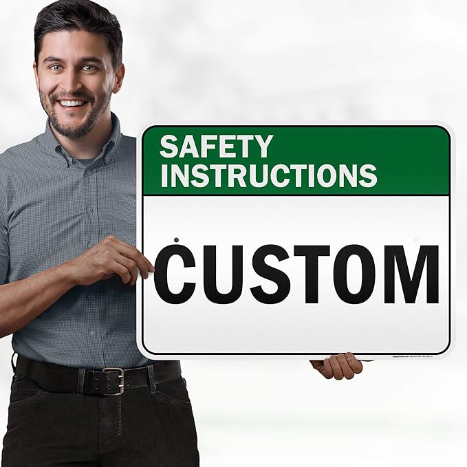 Custom Safety Instructions Sign, Ansi Sign, Osha Compliant, 18x24 Inches, 3M EGP Reflective, Rust Free .080 Aluminum, Fade Resistant, Made in USA by My Sign Center
