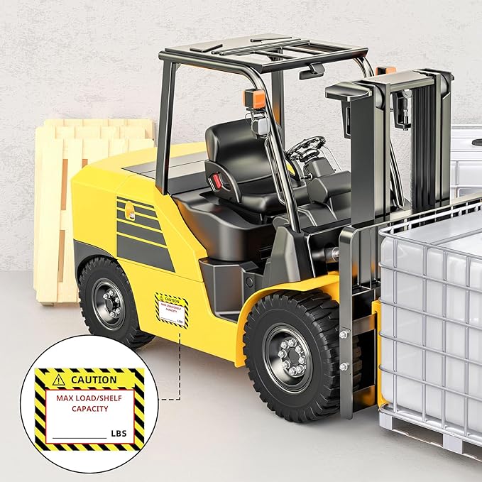 Zhanmai 200 Pcs Pallet Rack Capacity Labels 3 x 4 Inches Pallet Racking Caution Max Load Shelf LBS Warning Stickers Bright PVC Industrial Strength Sticker Warehouse Safety Forklift Cross Beam Safety