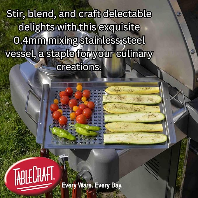 TableCraft 830 Stainless Steel Mixing Bowl, 20 Qt, Lightweight and Durable, Professional Grade for Baking and Prep, Ideal for Kitchens or Bakeries, 19" x 19" x 5.875", Silver