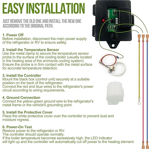 637360 Temp Monitor Control Kit: Upgraded Temperature Sensor for Norcold RV Refrigerator Cooling Unit, Compatible with 2118, 1200, 1201, 1210, 1211 Series, Thermistor Parts Replacement 634677 634678