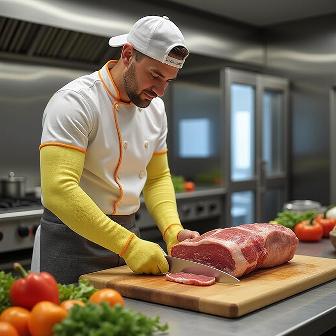 G & F PRODUCTS 100% Kevlar fiber by DuPont Cut Resistant Knit Sleeve, Sold by 6-piece pack