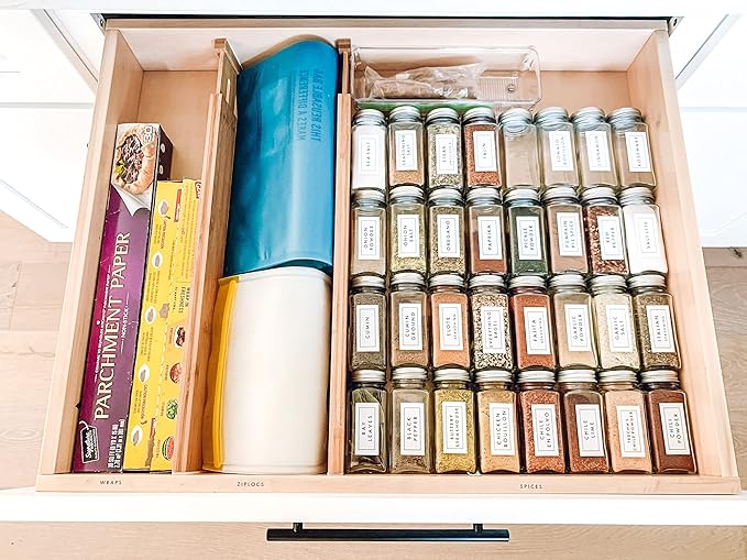 Lipper International Bamboo Kitchen Drawer Dividers, Set of 2