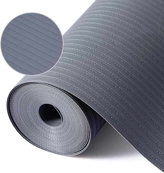 Shelf Liners for Kitchen Cabinets, 24Inch x 30Ft, Non Adhesive Shelf Liner, Non-Slip Kitchen Drawer Liners, Waterproof Durable Cabinet Liners for Shelves, Refrigerator, Pantry, Dark Gray