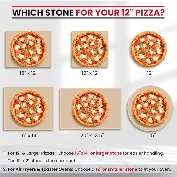 Unicook Pizza Stone, Heavy Duty Cordierite Pizza Pan for Oven and Grill, Thermal Shock Resistant Baking Stone for Bread, 15 X 12 Inch Rectangular, 6.8 lbs