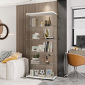 Yoluckea 5 Shelves Glass Display Cabinet with 2 Doors, Floor Standing Clear Glass Curio Cabinet Collection Display Case for Living Room Bedroom 73.82” x 31.69” x 14.37” White