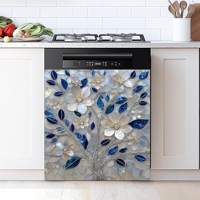 Dishwasher Magnet Sticker Cover Panel Decal Refrigerator Magnetic Sticker Decorative for Kitchen Decoration,Fridge Door Cover, Appliances Stickers 23"x26"