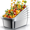 WantJoin Steam Table Hotel Pans 1/1 Full Size 6 Inch Deep 0.9mm Thick 6 Pack, Stainless Steel Metal Tray Sets Food Storage Container for Restaurant Chafing Dishes Commercial Catering Supplies