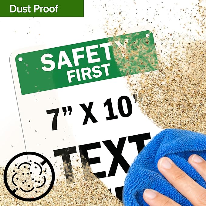 Custom Safety First Sign, OSHA Sign, 7x10 Inches, Rust Free .040 Aluminum, Fade Resistant, Made in USA by My Sign Center