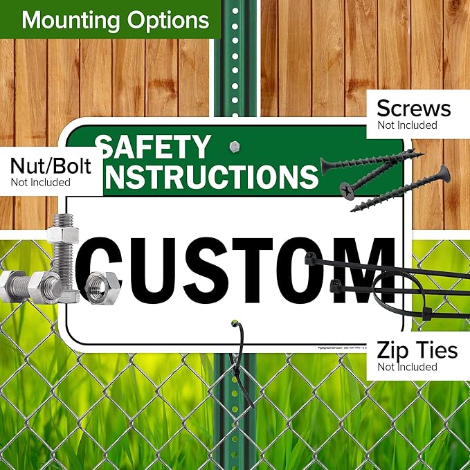 Custom Safety Instructions Sign, Ansi Sign, Osha Compliant, 12x18 Inches, Rust Free .063 Aluminum, Fade Resistant, Made in USA by My Sign Center