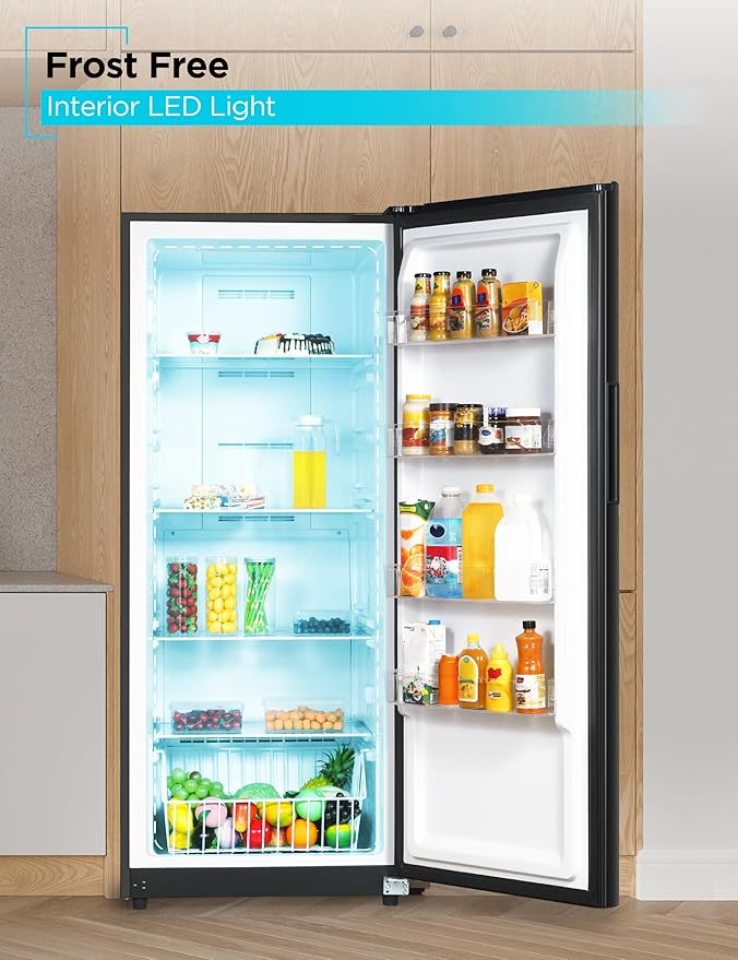 BLACK+DECKER 17 Cu. Ft. Convertible Freezer Refrigerator, Upright Freezer with Glass Shelves, ENERGY STAR rated, Frost Free, BUC1700XB, Black