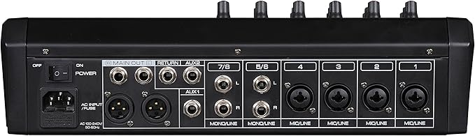 Professional Eight-Channel Audio Mixer with USB Interface, Bluetooth, and DSP Sound Effects