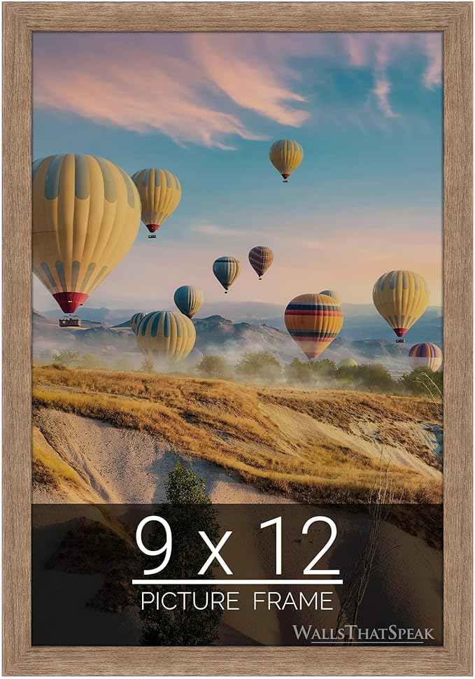 wallsthatspeak 9x12 Brown Barnwood Picture Frame for Puzzles Posters Photos or Artwork