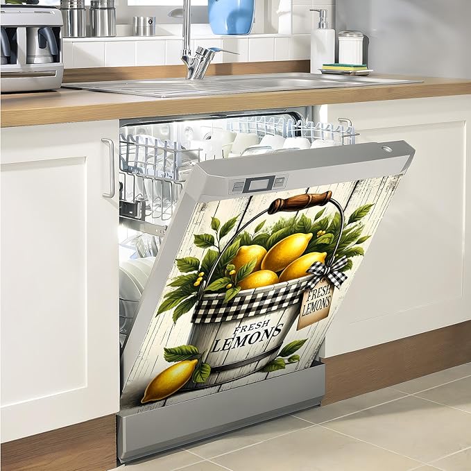 Dishwasher Magnet Sticker Cover Panel Decal Refrigerator Magnetic Sticker Decorative for Kitchen Decoration,Fridge Door Cover, Appliances Stickers 23"x26"
