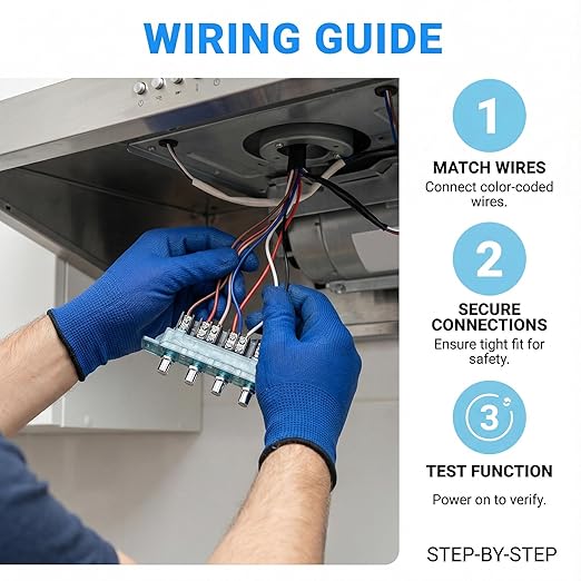 Range Hood Switch Button Replacement,5-Button Mechanical Control Panel, Size Matching Required,Manual Wiring Installation Required, Exact Size Match Needed for Traditional Push Hoods Only for Kitchen