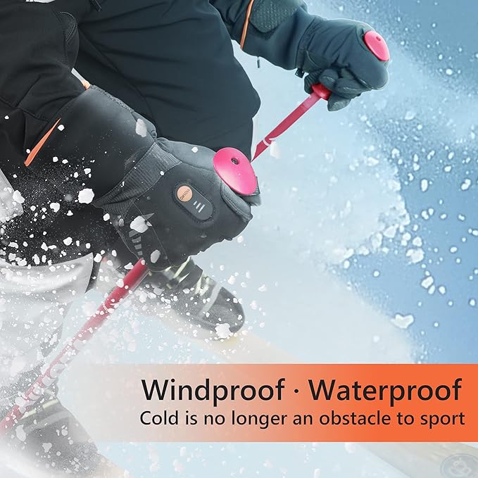 Heated Gloves for Men Women, Rechargeable Waterproof Heated Work Gloves with Arthritis Raynaud's Relief for Ski Golf Hiking Driving