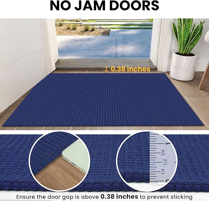IOHOUZE Washable Area Rug 6x9 Non Slip Rugs for Living Room, Dining Room Rugs Bedroom Rug, Woven Braided Indoor Floor Carpet for Living Room Nursery Office, Royal Blue/Navy