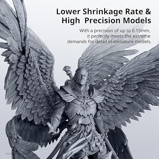 ANYCUBIC Upgraded Water Washable 3D Printer Resin 2.0, 405nm High Precision 3D Resin, Low Shrinkage Photopolymer Resin for 4K/8K/12K Capable LCD DLP Resin 3D Printer Printing (Grey, 1000g)