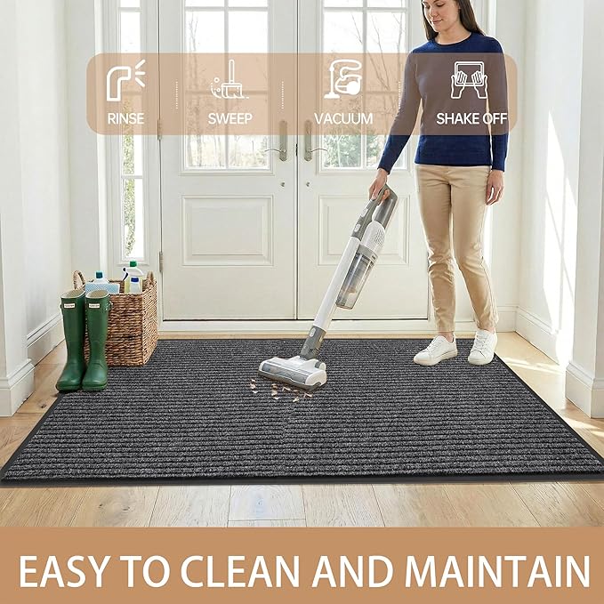 Front Door Mat Outside Entrance, 96" x 48" Sturdy Indoor Outdoor Mats for Entryway, Low Profile Welcome Doormat for Home Entrance, Non Slip Shoe Scraper Mat, Ideal for High Traffic Area