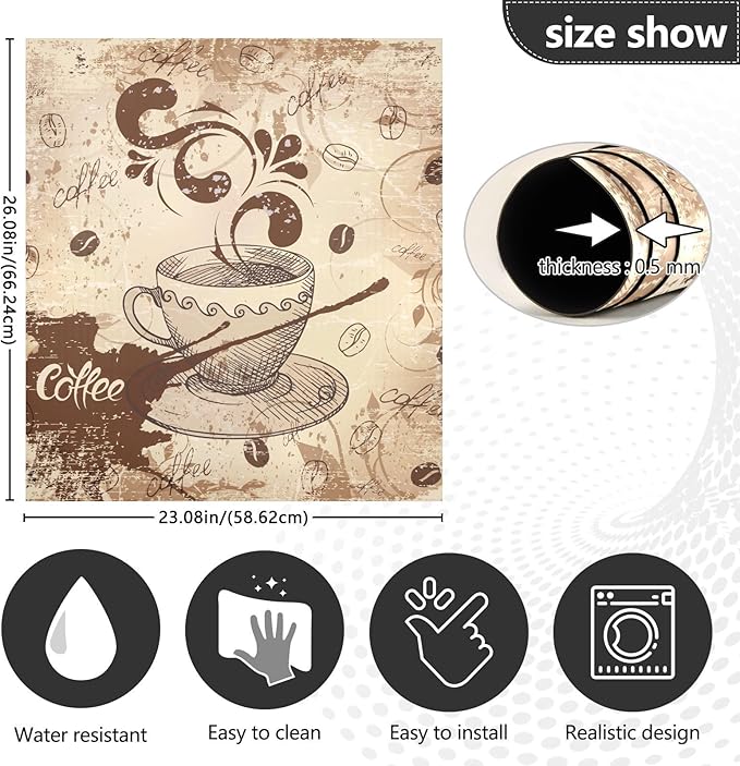 Coffee Cup Retro Dishwasher Magnet Cover Sticker Magnetic Refrigerator Panel Front Door Fridge Microwave Decal Decorative