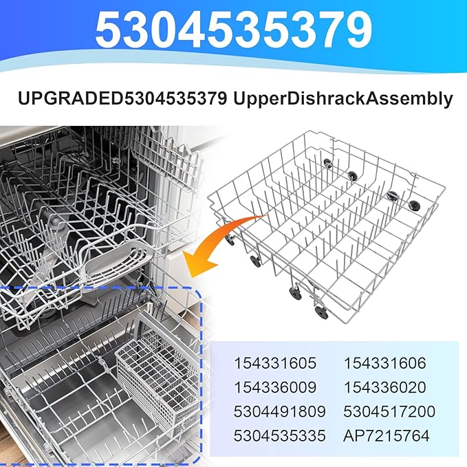 PakaLife 5304535379 Dishwasher Rack Replacement,Dishrack for Kenmore Crosley Frigidaire (5304535379)