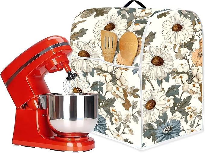 Mixer Dust Cover for 6-8 Qt Stand Mixer, Cloth Cover with 2 Storage Pockets for Stand Mixer Protective Covers Large for 6-8 Quart Mixer