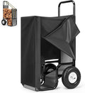 VIVOHOME Firewood Log Cart Carrier with Cover and 600D Oxford Cloth, 250 LB Capacity Heavy Duty Steel Log Carrier Dolly Hauler, Rolling Wood Rack Storage Mover for Easy Transport Indoor Outdoor Use