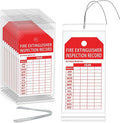 25 Fire Extinguisher Inspection Tag Plastic Cover 3.4 x 7.3 Inch Service Record Tags Fire Extinguisher Tamper Seal with Fire Tags and Iron Wire Resealable Waterproof for Indoor and Outdoor (25)
