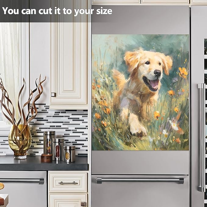 Golden Retriever Dishwasher Magnet Cover Magnet Sticker for Kitchen 23x26in Dish Washer Magnet Cover Refrigerator Magnets Panel Decal Pad