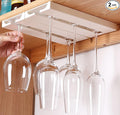 Wine Glass Holder Under Shelf Cabinet Wine Glass Rack Plastic Stemware Rack Glassware Drying Storage Hanger for Kitchen,Bar and Restaurant (White-2Pack)