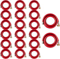 20 Pack Foskan 6FT Red PVC Dishwasher Hose With 3/8" Comp x 3/8" MIP Brass 90 Degree Elbow,Flexible Water Line Connector for Standard Dishwashers （6FT）