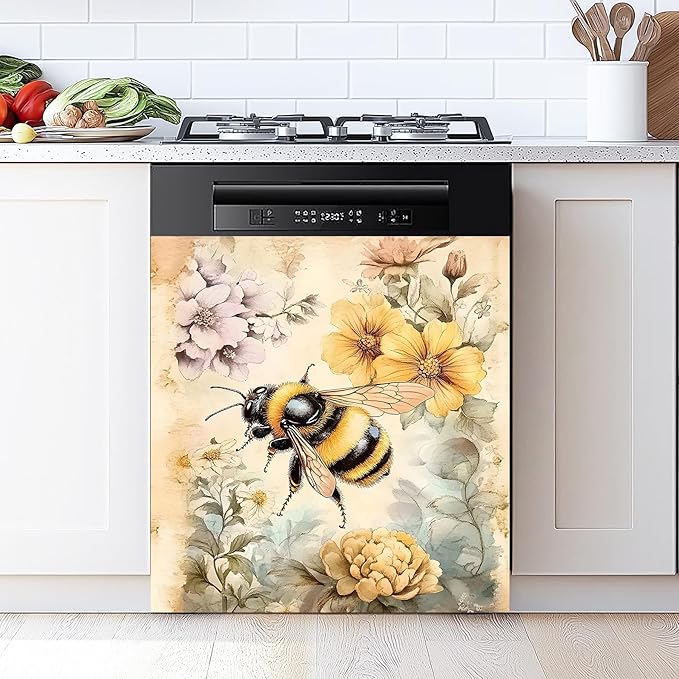 Dishwasher Magnet Sticker Cover Panel Decal Refrigerator Magnetic Sticker Decorative for Kitchen Decoration,Fridge Door Cover, Appliances Stickers 23"x26"