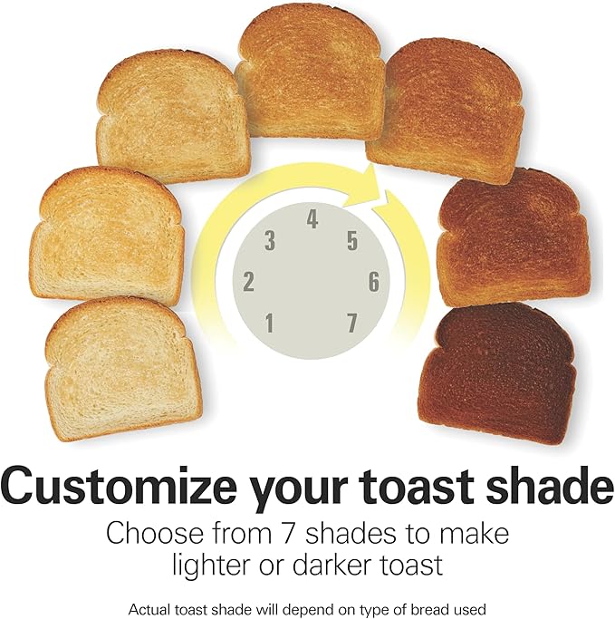 Hamilton Beach 4 Slice Toaster with Extra-Wide Slots, Bagel Setting, Toast Boost, Slide-Out Crumb Tray, Auto-Shutoff & Cancel Button, Stainless Steel (24798)