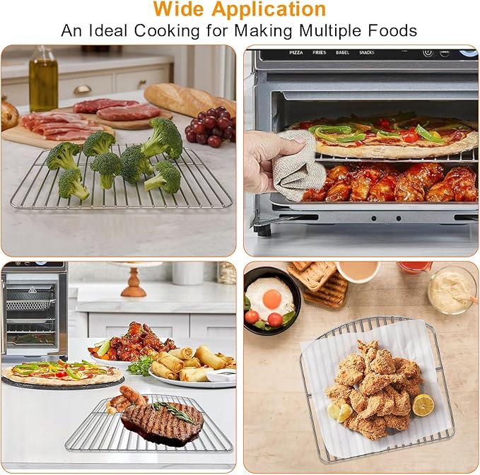 Countertop Toaster Oven Accessories for BLACK+DECKER Crisp 'N Bake Air Fryer Toaster Oven, 12.4×12.2 IN Food Grade Stainless Steel Toaster Oven Replacement Parts Wire Rack, Dishwasher Safe