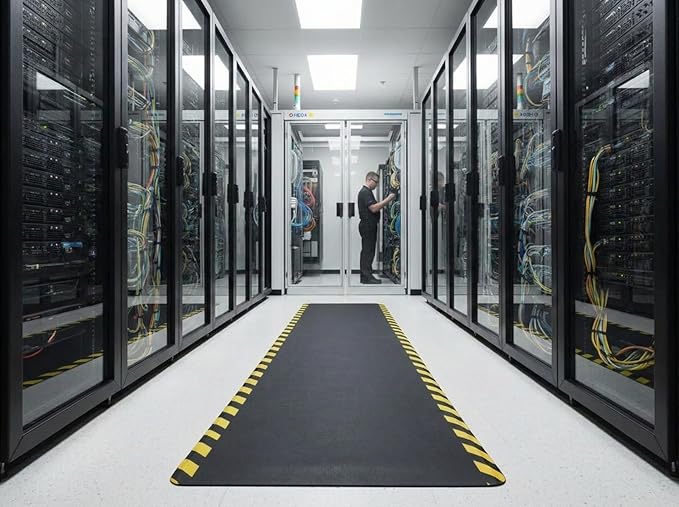 Rhino Mats, Anti-fatigue Mat Industrial, Ergonomic Safety Yellow Floor Mat, 2’ x 6’, Non-Slip Workstation Industrial Floor Mat for Back Pain