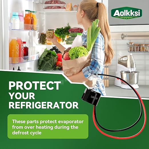 W10225581 Refrigerator Bimetal Defrost Thermostat by AOLKKSI - Compatible with Whirlpool, Sears, Kenmore Refrigerator - Replaces WPW10225581, AP6017375, PS11750673, PS237680, 2321799