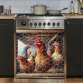 Magnetic Farm Chicken Dishwasher Cover 23x26 Inch Kitchen Decor Rooster Dishwasher Sticker Magnet Cover Chicken Mother Fridge Magnetic Country Farmhouse Window Fridge Door Cover