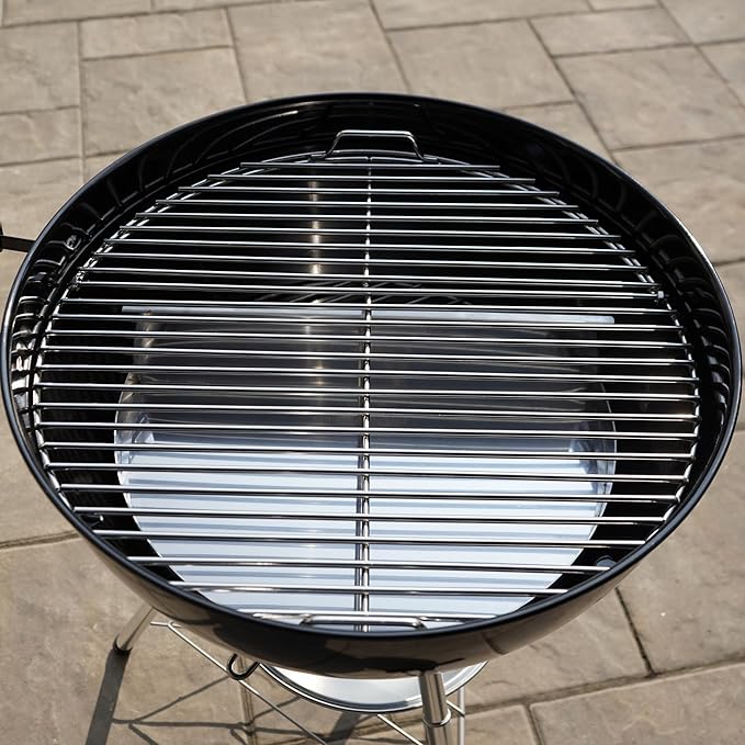 Smoke and Sizzle – Stainless Steel Charcoal Basket and Drip Tray for Weber Kettle 22" Grills,Summit,Performer – All-in-One BBQ Smoker Accessory