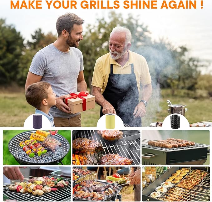 Electric Grill Brush for Outdoor, Rechargeable BBQ Grill Cleaner with 3 Heads,Cordless Rechargeable Grill Brush,3-Speed-450 RPM,150 Mins Runtime Grill Cleaning Brush