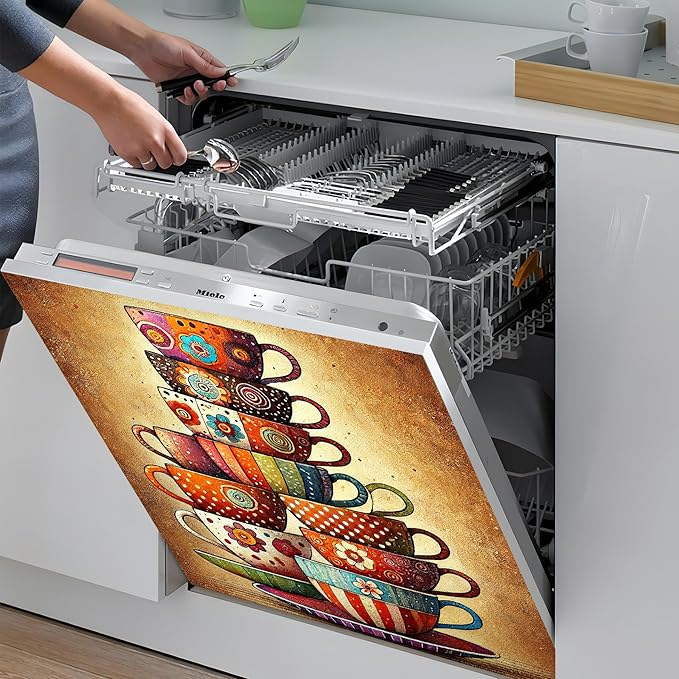 Dishwasher Magnet Sticker Cover Panel Decal Refrigerator Magnetic Sticker Decorative for Kitchen Decoration,Fridge Door Cover, Appliances Stickers 23"x26"