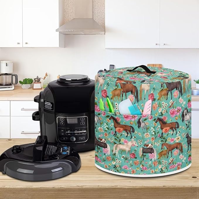 Flashideas Shredded Horse Pressure Cooker Cover, Kitchen Appliance Dust Cover, Rice Cooker Protective Cover with Pocket, Suitable for Air Fryer Cover, Toaster Cover, Oven Cover