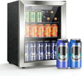 COWSAR 1.7 Cu Ft Beverage Refrigerator and Mini Fridge Cooler - 68 Can Capacity, Glass Door, Quiet Operation, LED Temperature Control, Holds 16 Wine Bottles for Bar, Home, Office