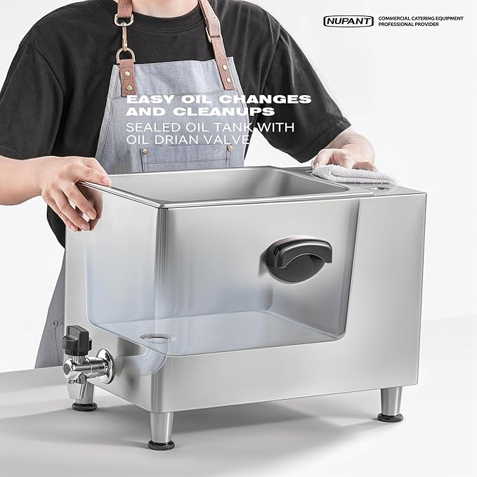 25.3QT/24L Commercial Deep Fryer with Oil Filtration and Timer Electric Deep Fryer with 2 Baskets and Lids Dual Tank Stainless Steel Large Countertop Fryer for Restaurant Use,110V 1750W x 2