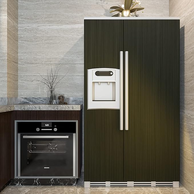CRE8TIVE Bronze Black Stainless Steel Contact Paper Self Adhesive 24"x118" Wide Brushed Metallic Wallpaper Stick and Peel Rust Resistant Vinyl Roll for Kitchen Refrigerator Dishwasher Stove Appliances