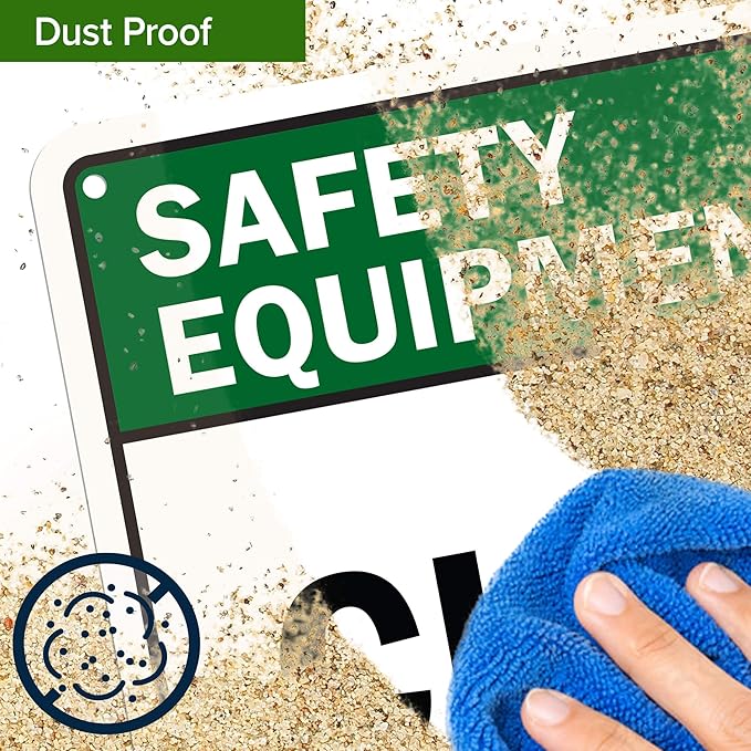 Custom Safety Equipment Sign, Ansi Sign, Osha Compliant, 7x10 Inches, 55 mil thick HDPE (high density polyethylene), Made in USA by My Sign Center